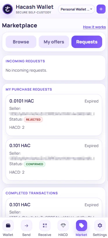 Atomic-swap purchase requests